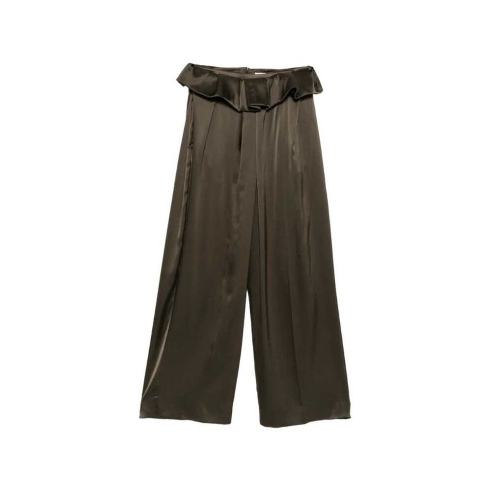 Khaite Women Kira Satin Trousers With Ruching